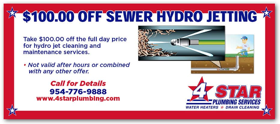 $100 off sewer hydro jetting