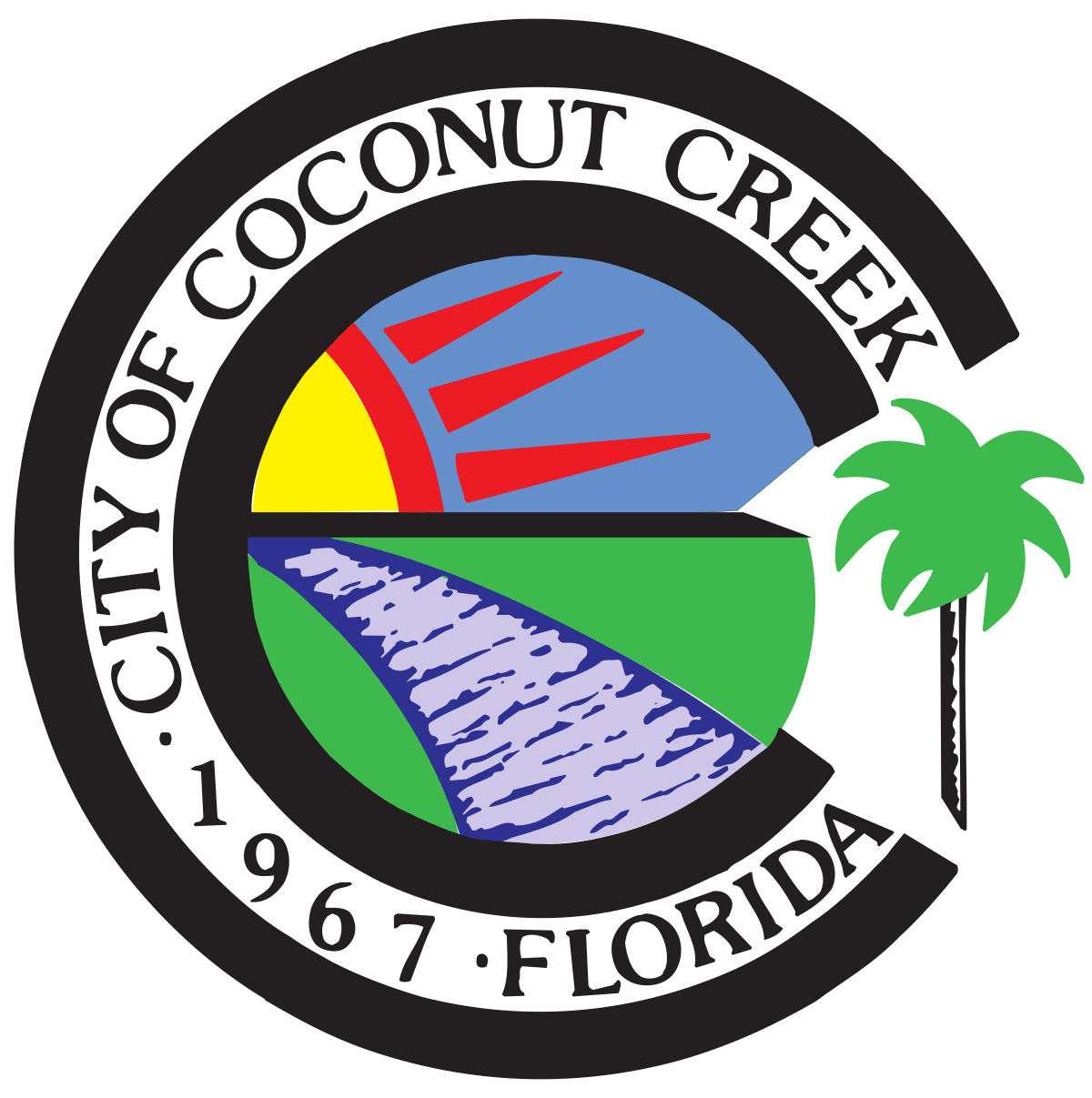 coconut creek, fl city seal logo